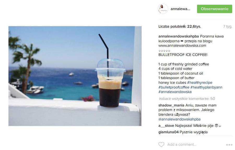 Co robi Anna Lewandowska, gdy jest po treningu?