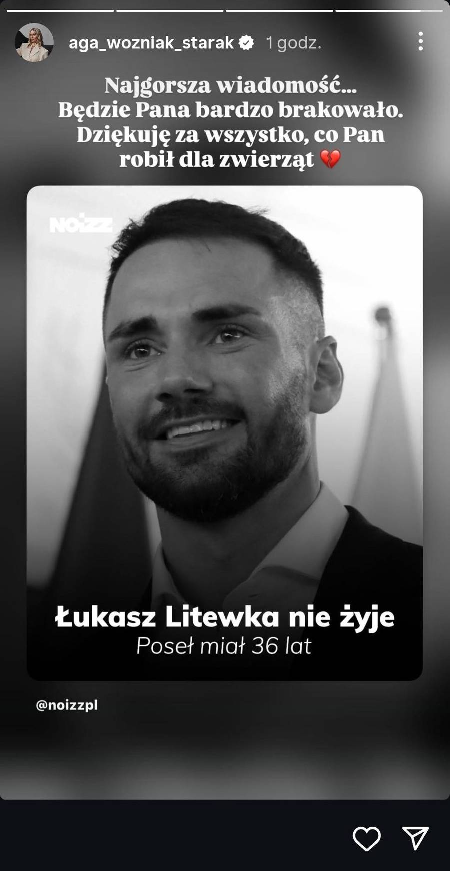 Gwiazdy żegnają Łukasza Litewkę, fot. Instagram