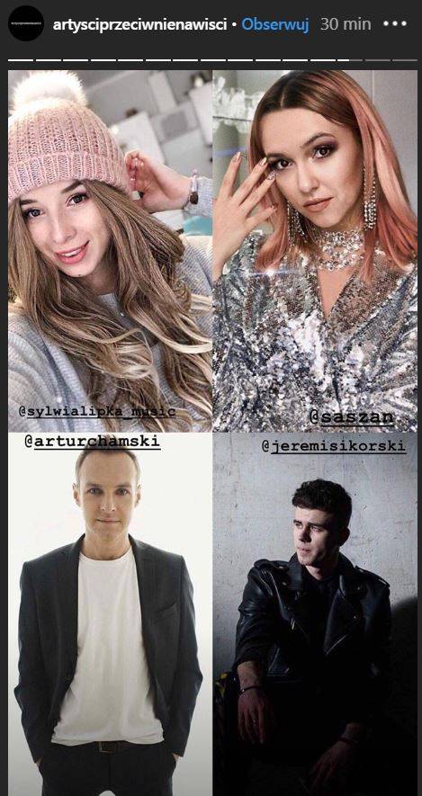 Wszyscy artyści, którzy popierają inicjatywę Dody