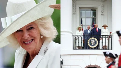 Królowa Kamila odtworzyła scenę z kultowego serialu. Towarzyszyła jej uwielbiana aktorka