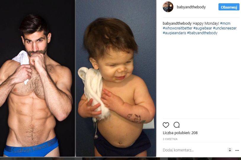 Półtoraroczny Augie pozuje jak jego wujek model (Instagram)