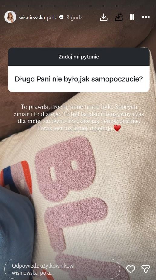 Pola Wiśniewska przeprowadziła się po rozstaniu z Michałem Wiśniewskim, fot. Instagram