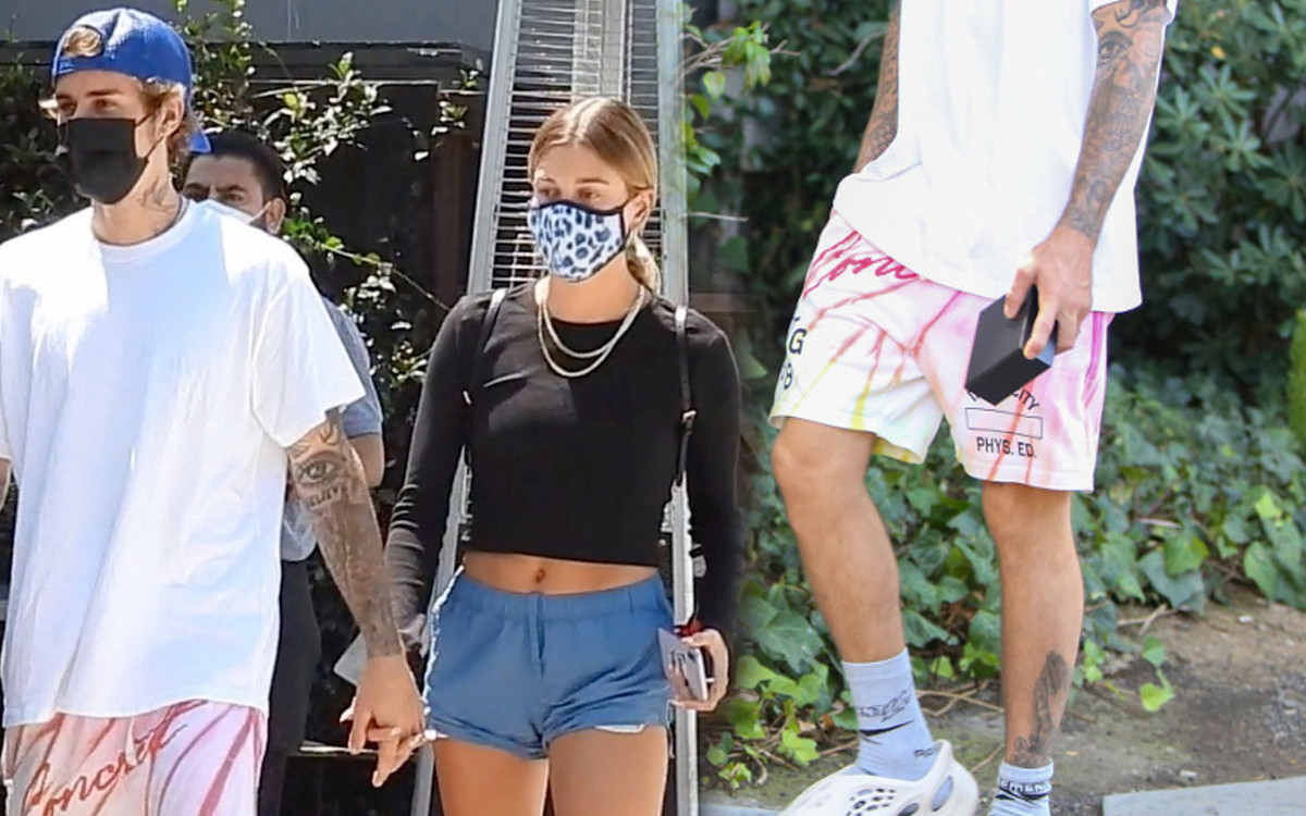 Justin Bieber na spacerze z Hailey. Wokalista założył NAJBRZYDSZE buty świata
