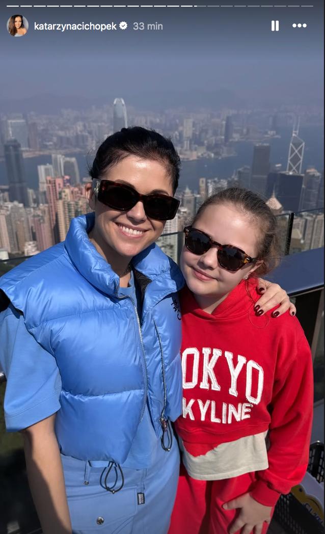 Kasia Cichopek z rodziną w Hongkongu