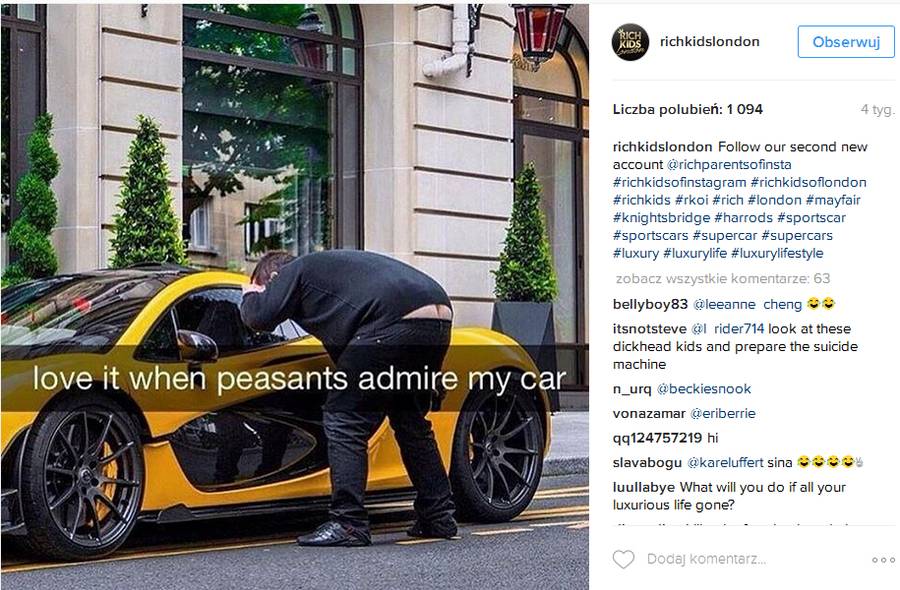 Bogate dzieciaki z Londynu chwalą się swoim przepychem