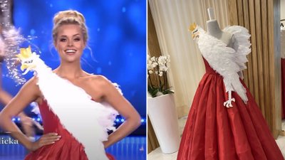 Internauci wyśmiali suknię narodową Natalii Balickiej podczas wyborów miss. Projektantka komentuje!