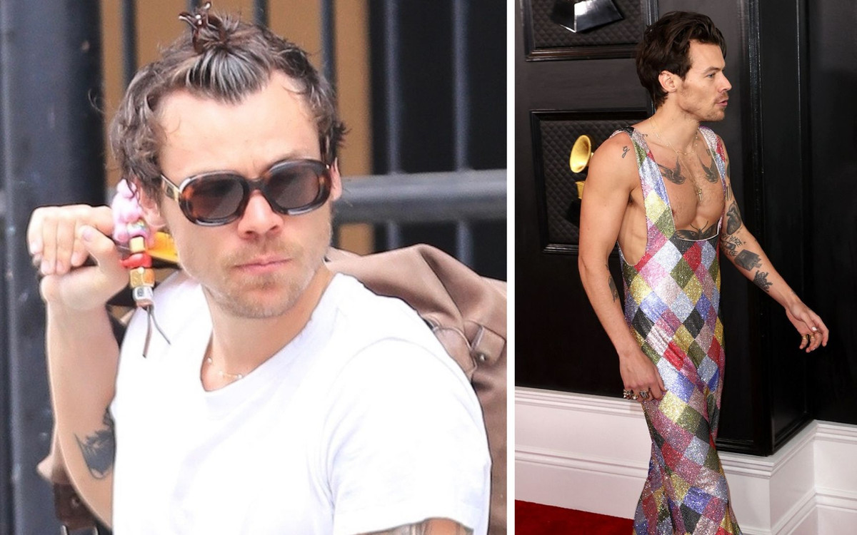 Napakowany Harry Styles korzysta z angielskiej fali upałów. Bez koszulki