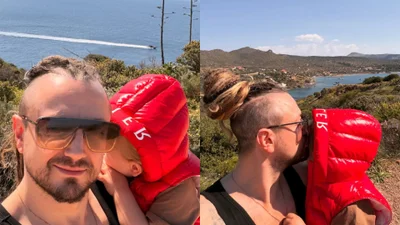 Baron na wspólnych zdjęciach z synkiem. Leoś to już duży chłopczyk