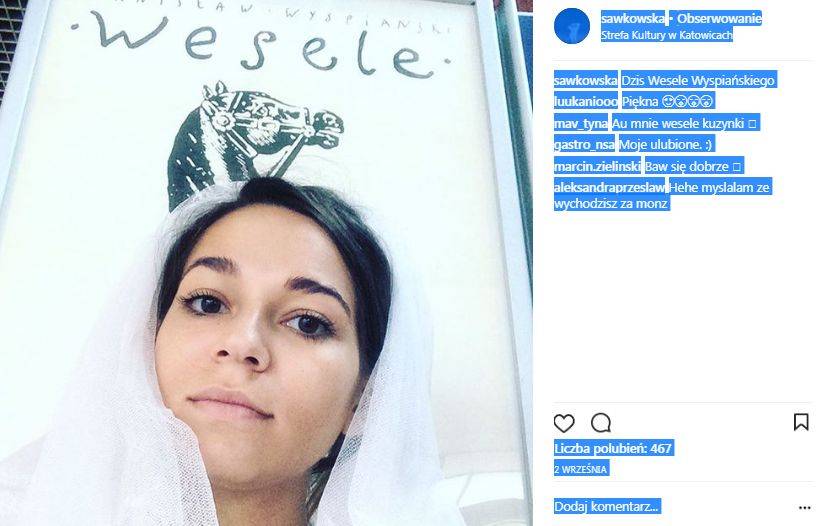 Karolina Sawka na Instagramie