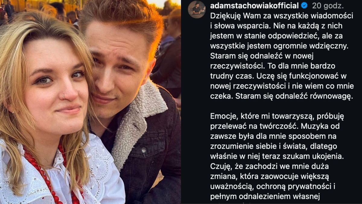 Adam Stachowiak przerywa milczenie po rozstaniu z żoną, fot. Instagram