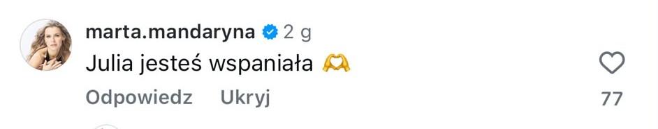 Mandaryna odpowiada Julii Wieniawie, fot. Instagram