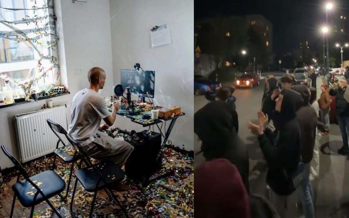 Tłumy pod blokiem Łatwoganga. Na miejscu pojawiła się policja. To zrobili funkcjonariusze