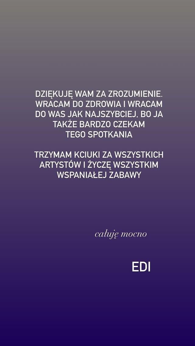Oświadczenie Edyty Górniak, fot. Instagram