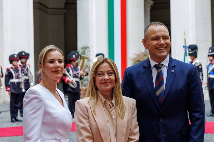 Spotkanie Karola i Marty Nawrockich z Giorgią Meloni, fot. Forum