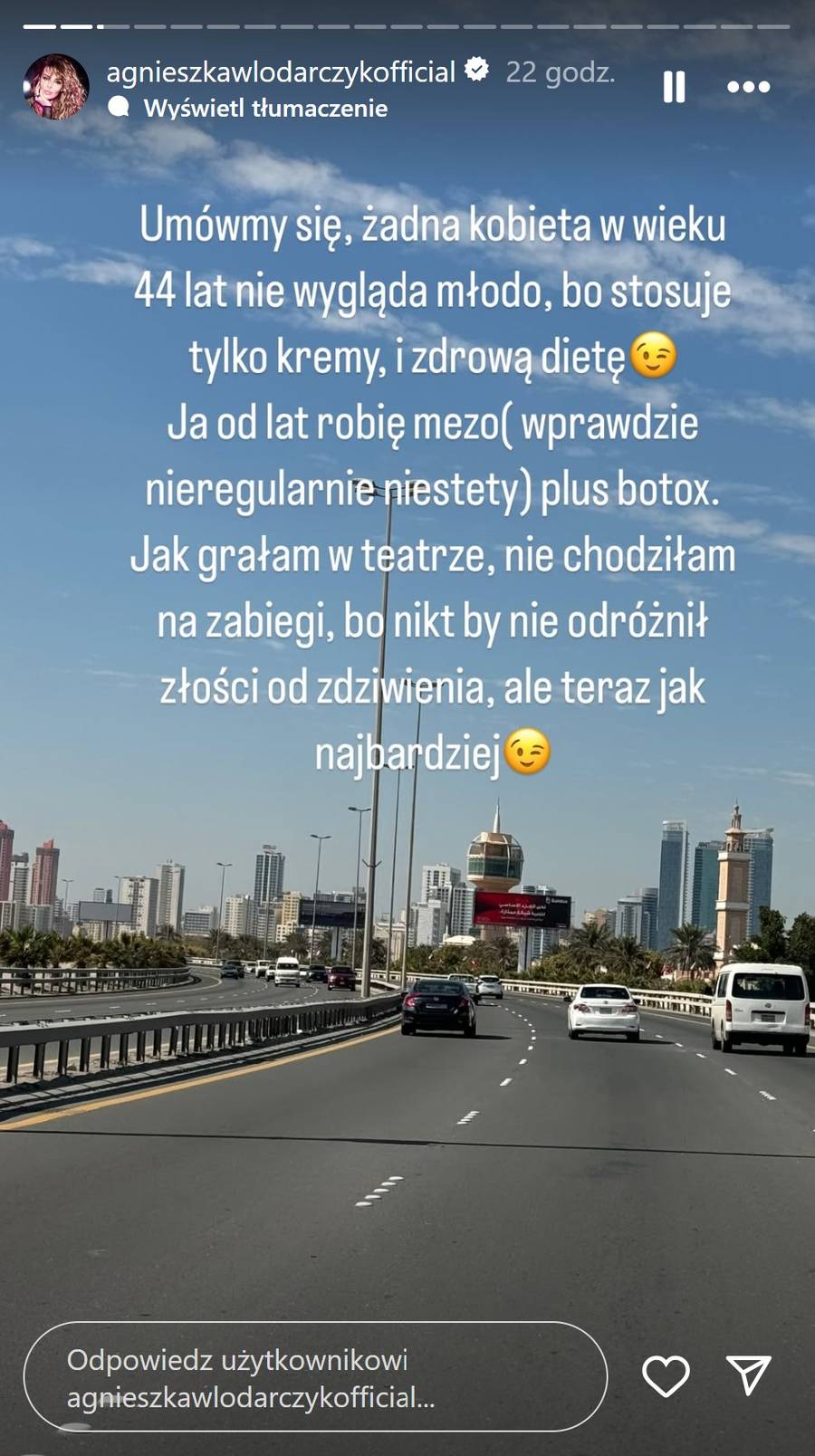 Agnieszka Włodarczyk relacjonuje wyprawę do gabinetu medycyny estetycznej i zapowiada: “Nie będe się starzeć z godnością”