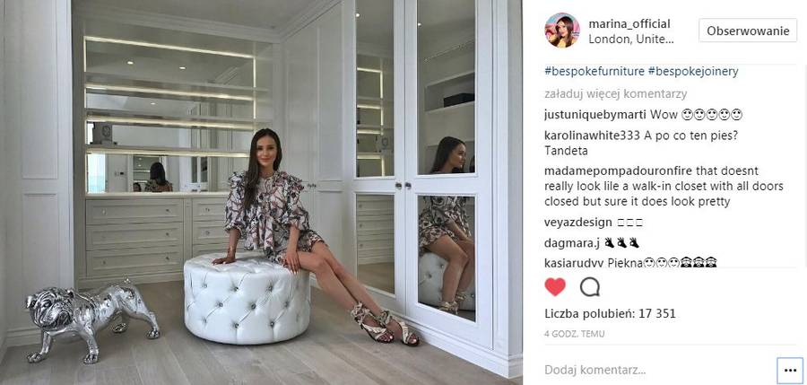 Marina Łuczenko- Szczęsna w końcu ma swoją GARDEROBĘ marzeń (INSTA)