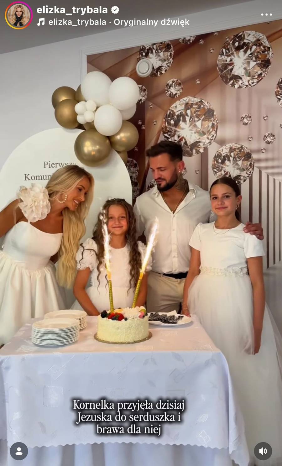 Eliza Trybała kulisy komunii córki/Instagram/elizka_trybala