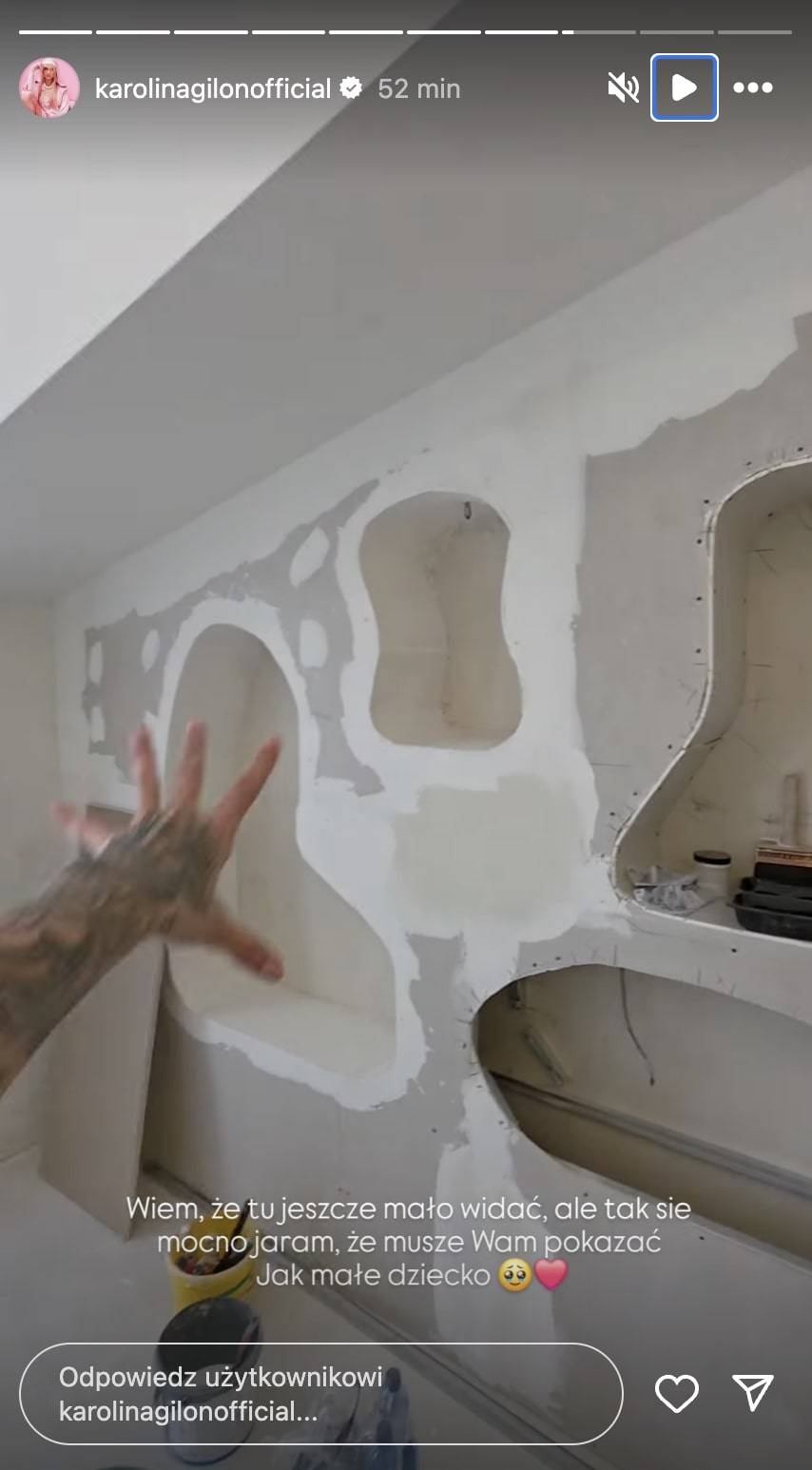 Zachwycona Karolina Gilon pokazuje remont w nowym domu i rozprawia: “Jaram się, jak małe dziecko” (FOTO)