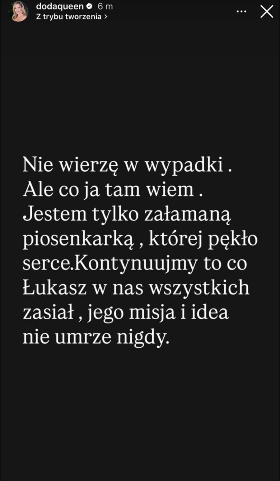 Doda żegna Łukasza Litewkę, fot. Instagram
