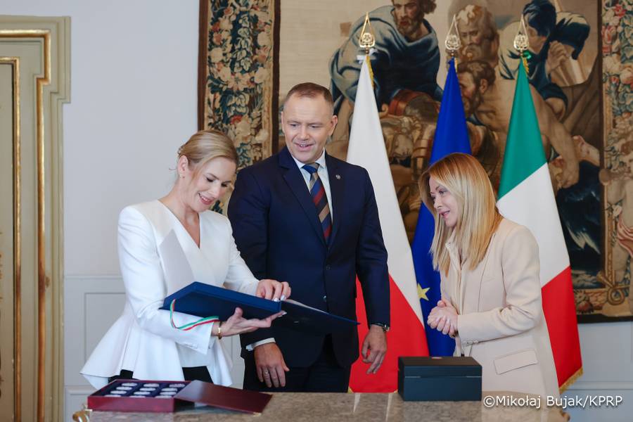 Spotkanie Karola i Marty Nawrockich z Giorgią Meloni, fot. KPRP