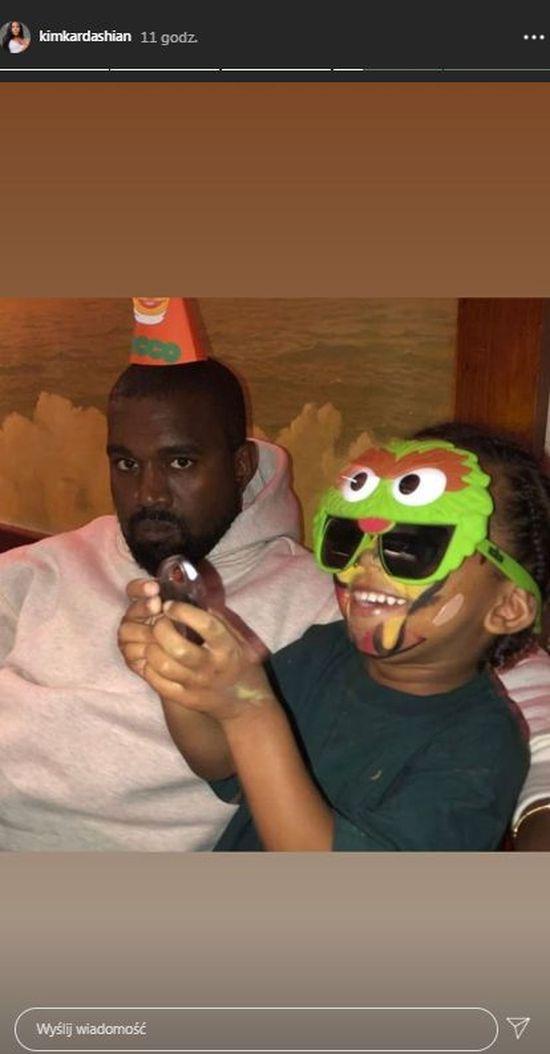 Kanye West z synem Saintem, InstaStories Kim Kardashian