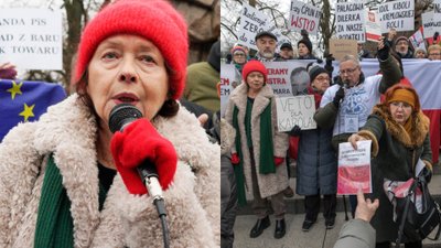 Protest pod Belwederem przeciwko Nawrockiemu. Uwielbiana aktorka zebrała tłumy