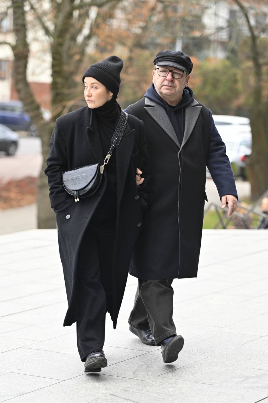 Gabriela Muskała i Zbigniew Zamachowski na pogrzebie, fot. AKPA.
