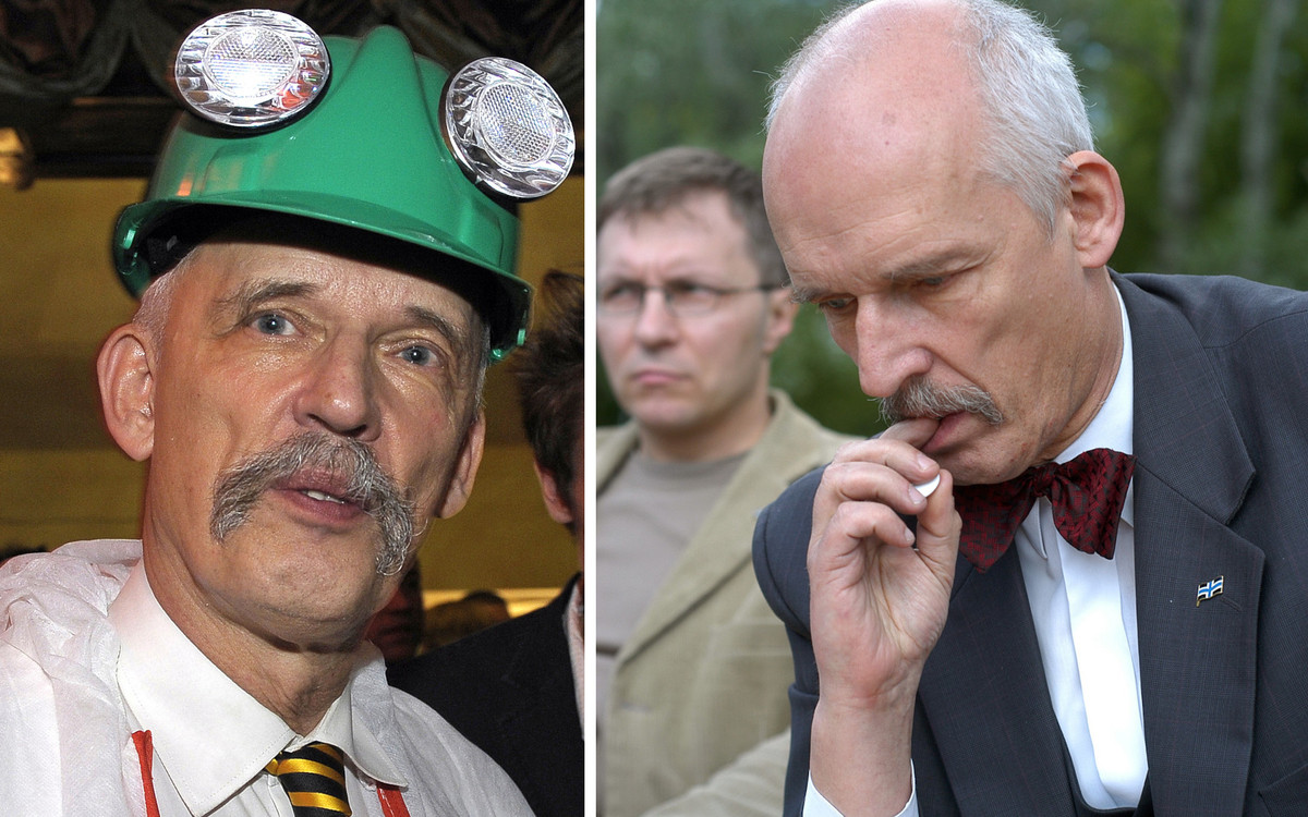 Janusz Korwin-Mikke wącha skarpetki, obawiając się koronawirusa