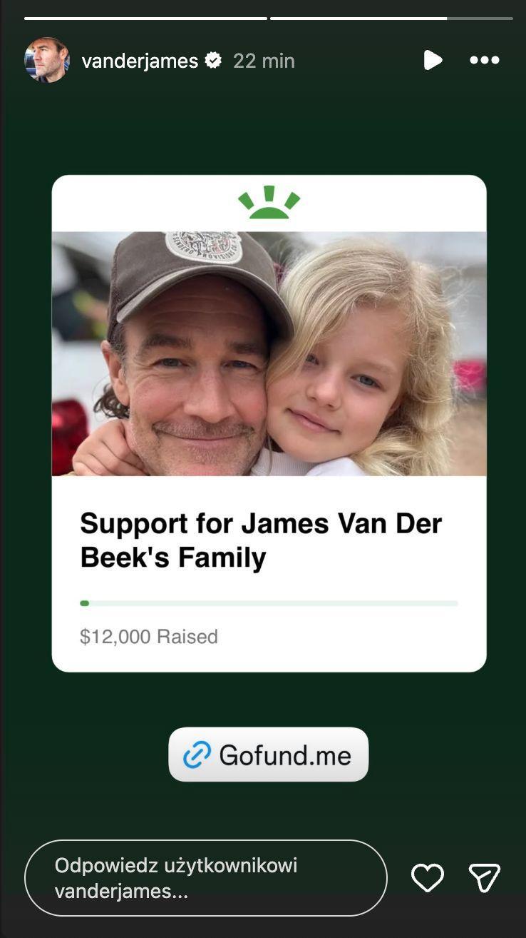 Zbiórka Jamesa Van Der Beeka, fot. Instagram