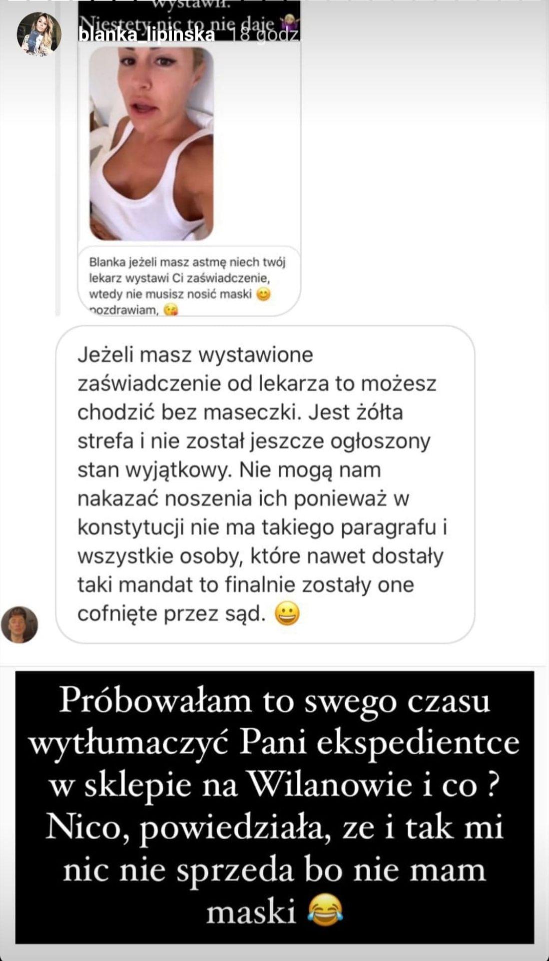 Blanka Lipińska ma astmę