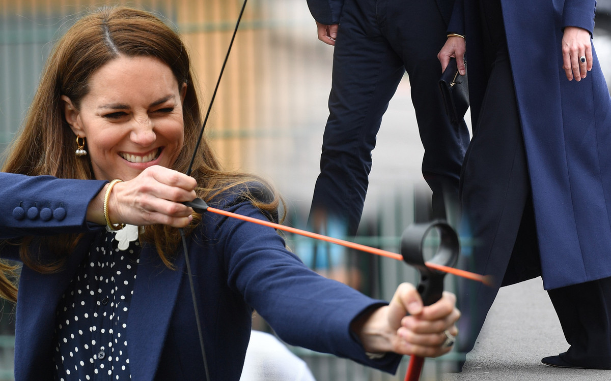 Księżna Kate bierze na ręce jaszczurkę i gra z Williamem w ping-ponga. Takich spodni dawno nie miała na sobie (ZDJĘCIA)