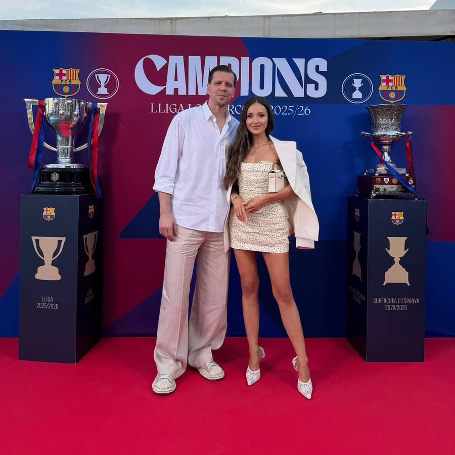 Marina i Wojtek Szczęśni na imprezie FC Barcelony, fot. Instagram
