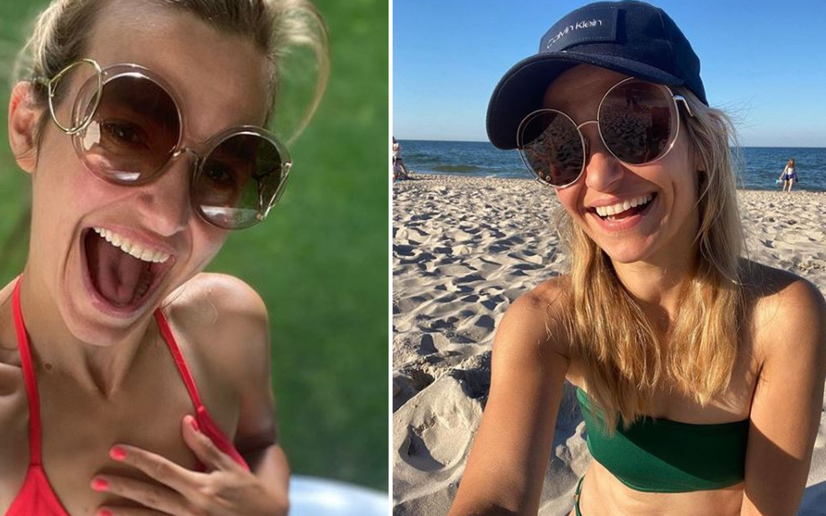 Joanna Koroniewska nad morze wybrała modny materac w kształcie muszli: “Cóż za perła oceanu”