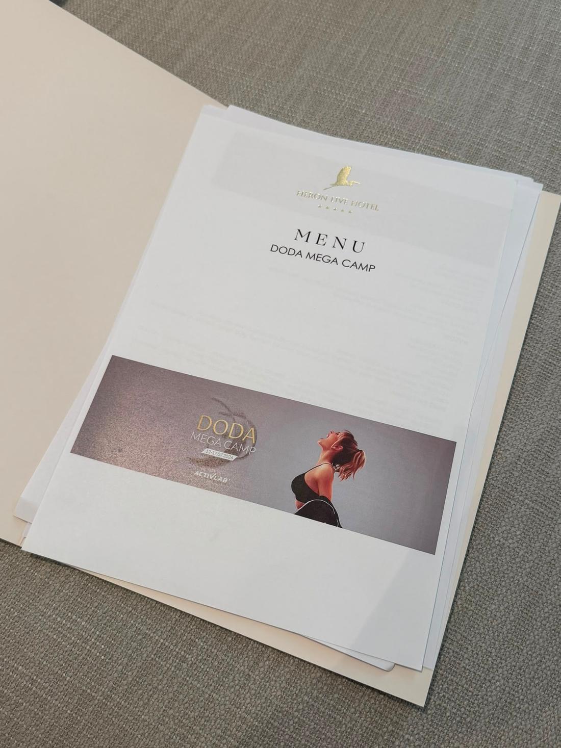 Menu na Campie Dody, fot. Kozaczek Exclusive