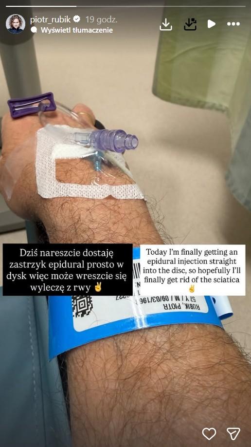 Piotr Rubik trafił do szpitala, fot. Instagram