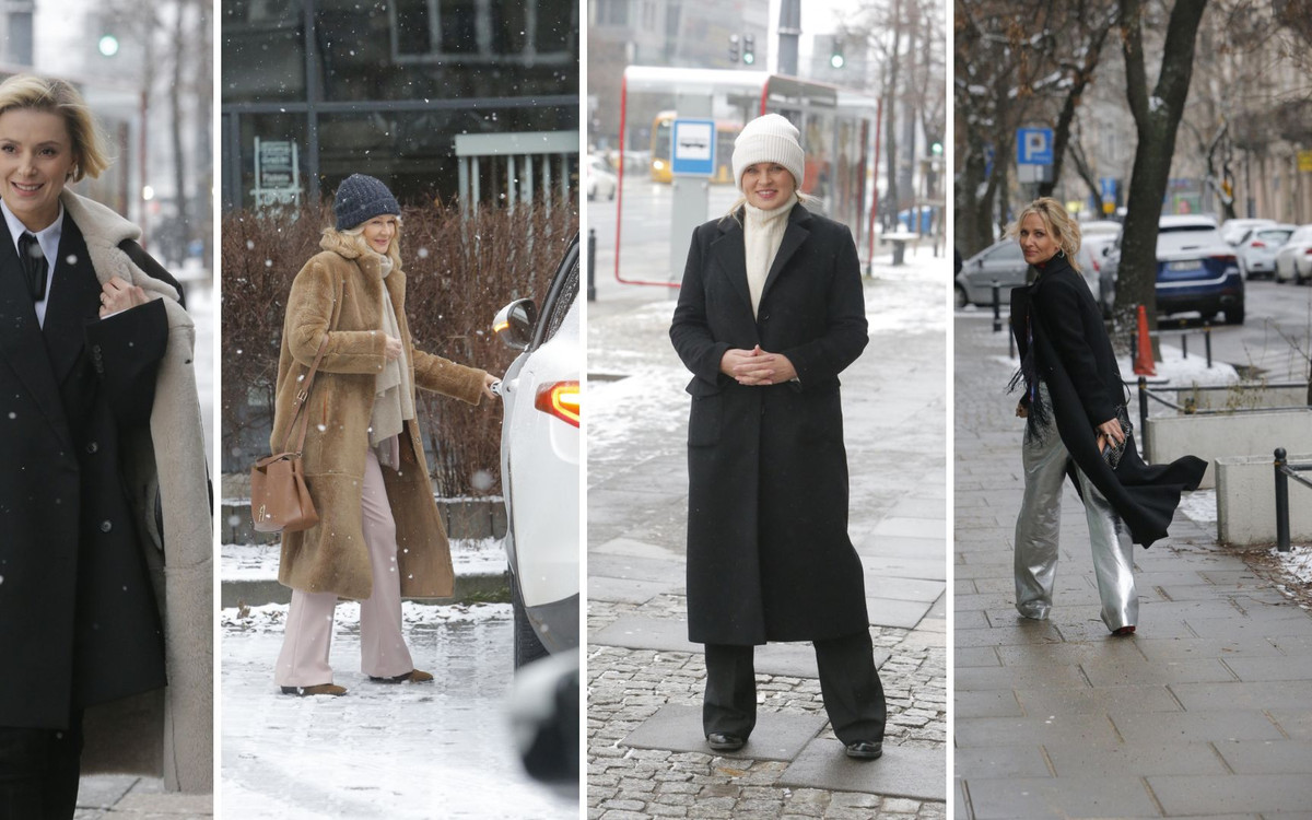 Gwiazdy wychodzą z DDTVN i uciekają przed śniegiem. Halina Mlynkova, Patrycja Markowska, Katarzyna Kwiatkowska…