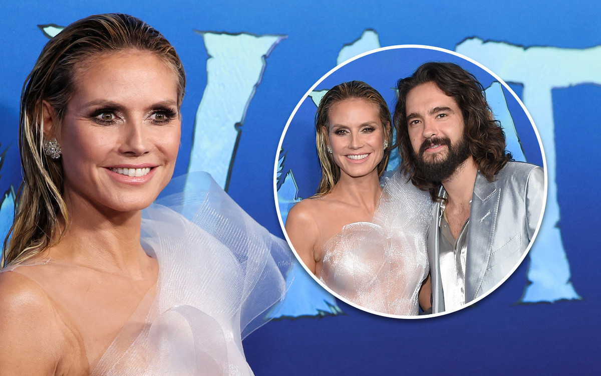 Heidi Klum w zwiewnej sukni niczym rusałka wynurzająca się z mgły na premierze Avatara (ZDJĘCIA)