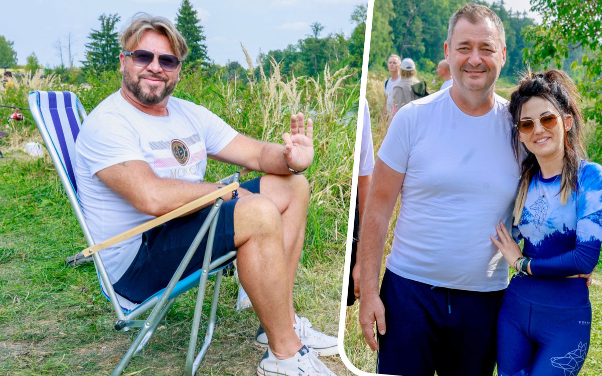 Festiwal wędkarski gwiazd. Jacek Rozenek z ukochaną, dawno niewidziany ksiądz z Plebanii