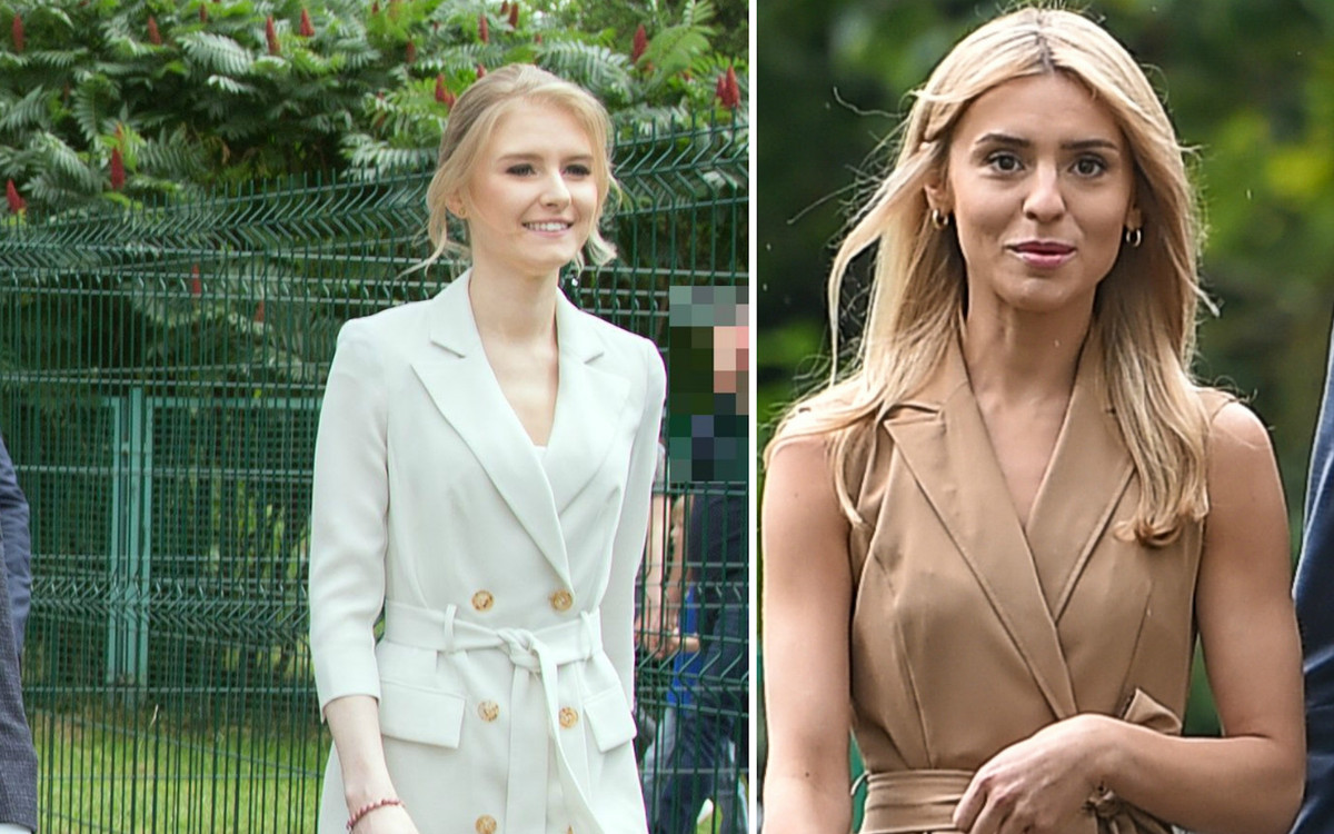 Kasia Tusk i Kinga Duda w podobnych sukienkach na wyborach. Która wyglądała lepiej?