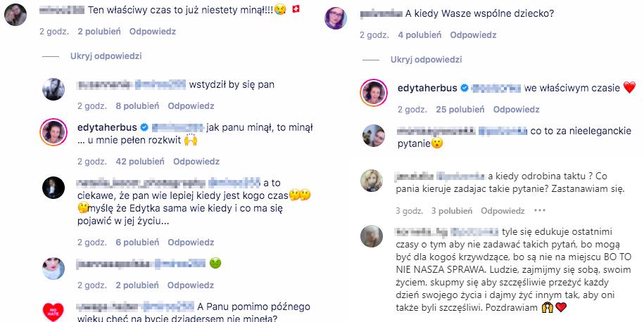 Edyta Herbuś odpowiada na pytanie fanki: "Kiedy wspólne dziecko?"