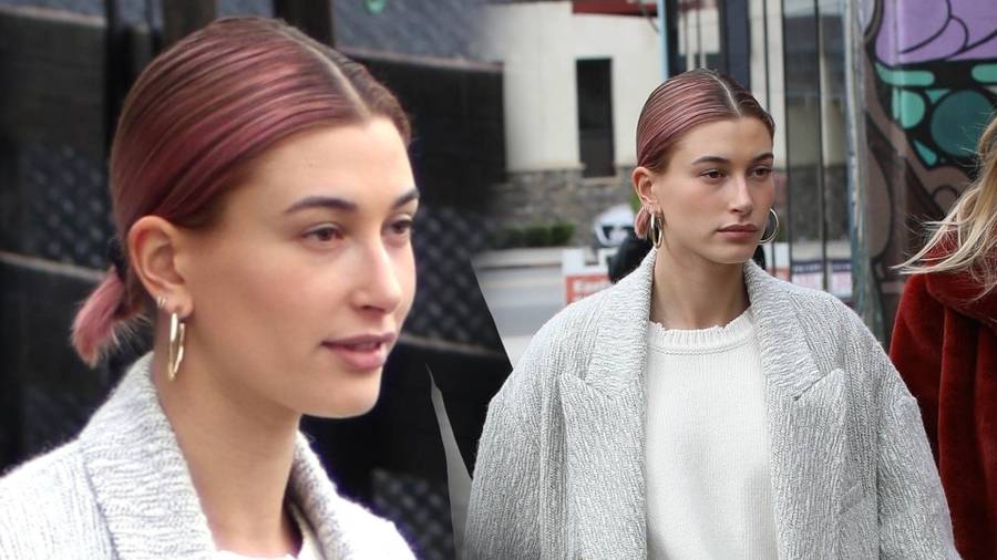 Hailey Bieber w różowych włosach zaskoczyła nietypową stylizacją