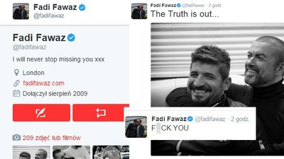 Fadi Fawaz, były partner George’a Michaela, OSTRO na Twitterze: F*CK YOU