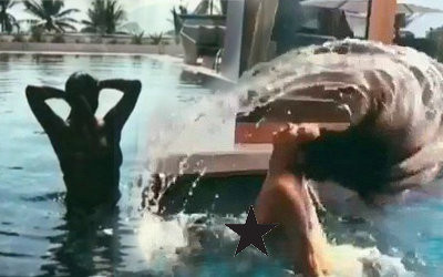 Kim Kardashian pływa NAGO w basenie (VIDEO)