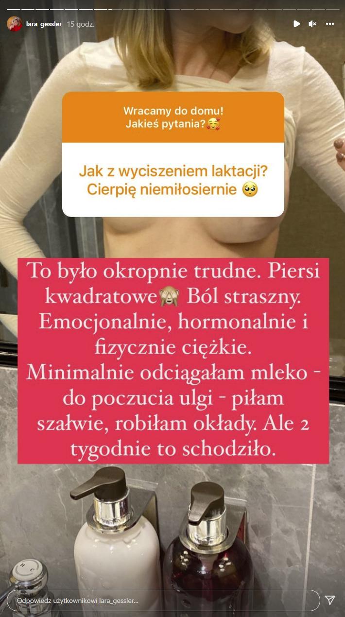 Lara Gessler pokazała zniekształcone piersi po karmieniu!