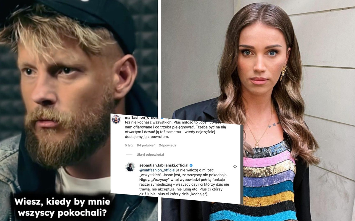 Maffashion kilka tygodni temu tłumaczyła Fabijańskiemu, że nie muszą go wszyscy kochać