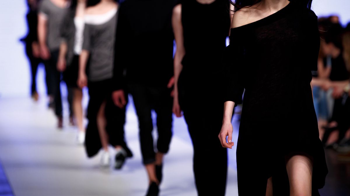 Fashion week themed photograph runway show finale