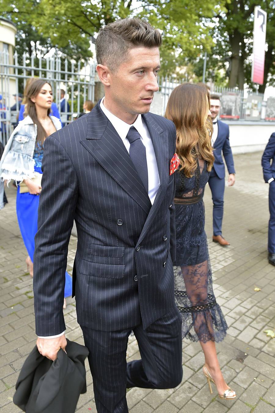 Anna Lewandowska i Robert Lewandowski na ślubie córki Anny Korcz