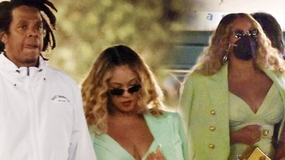 WOW! Beyonce podkreśliła swoje kształty zieloną mini podczas rodzinnego spaceru po Portofino (ZDJĘCIA)