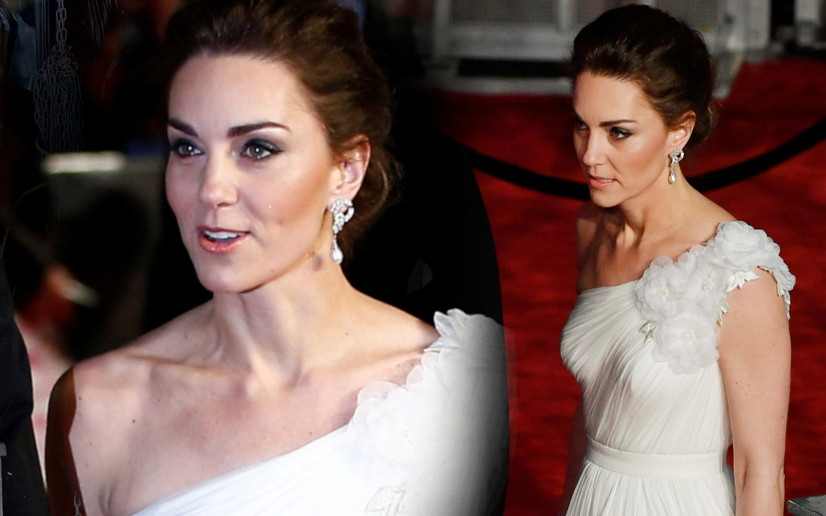 Kate Middleton jak gwiazda filmowa! Księżna w wieczorowej kreacji zrobiła furorę