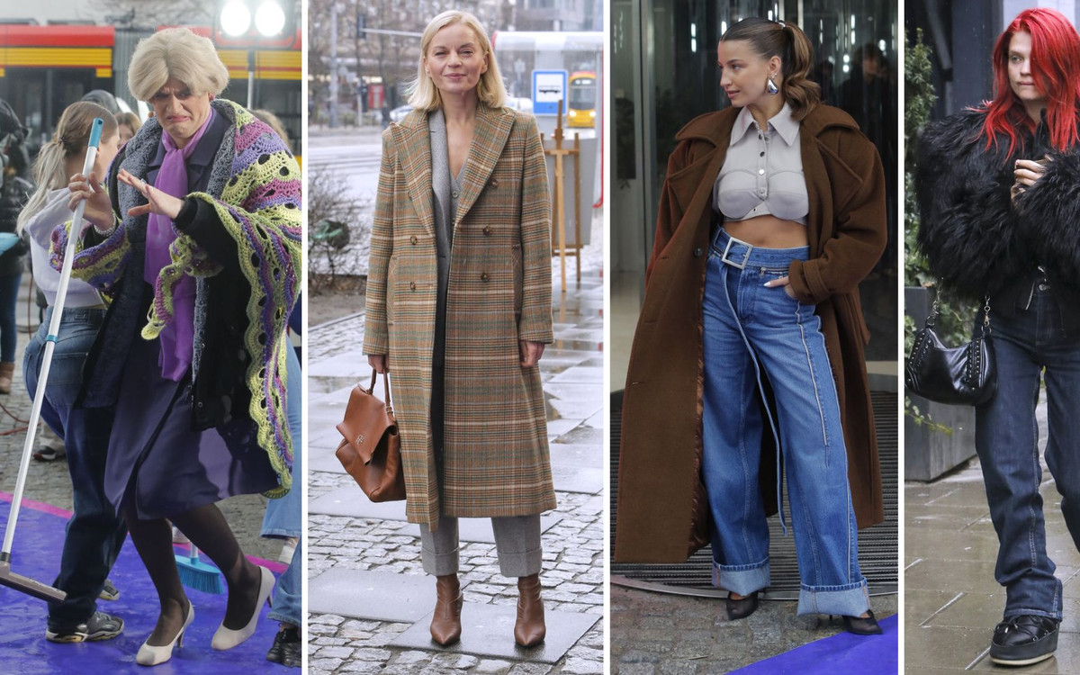 Gwiazdy w deszczu pod studiem “DDTVN”! Julia Wieniawa z odkrytym brzuchem, Małgorzata Foremniak, Mateusz Glen z mopem (FOTO)